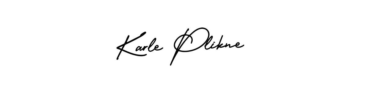 The best way (AmerikaSignatureDemo-Regular) to make a short signature is to pick only two or three words in your name. The name Karle Plikne include a total of six letters. For converting this name. Karle Plikne signature style 3 images and pictures png
