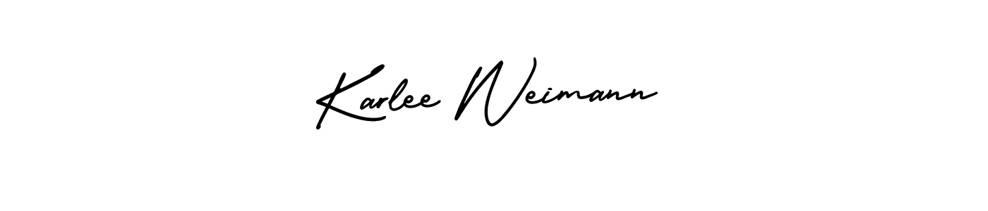 How to make Karlee Weimann name signature. Use AmerikaSignatureDemo-Regular style for creating short signs online. This is the latest handwritten sign. Karlee Weimann signature style 3 images and pictures png