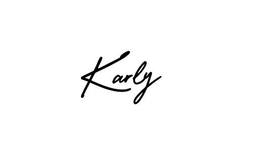 This is the best signature style for the Karly name. Also you like these signature font (AmerikaSignatureDemo-Regular). Mix name signature. Karly signature style 3 images and pictures png