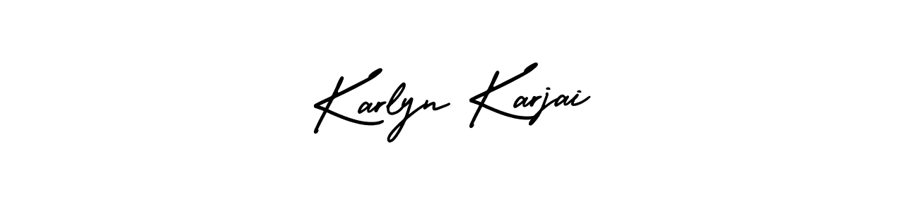 How to make Karlyn Karjai signature? AmerikaSignatureDemo-Regular is a professional autograph style. Create handwritten signature for Karlyn Karjai name. Karlyn Karjai signature style 3 images and pictures png