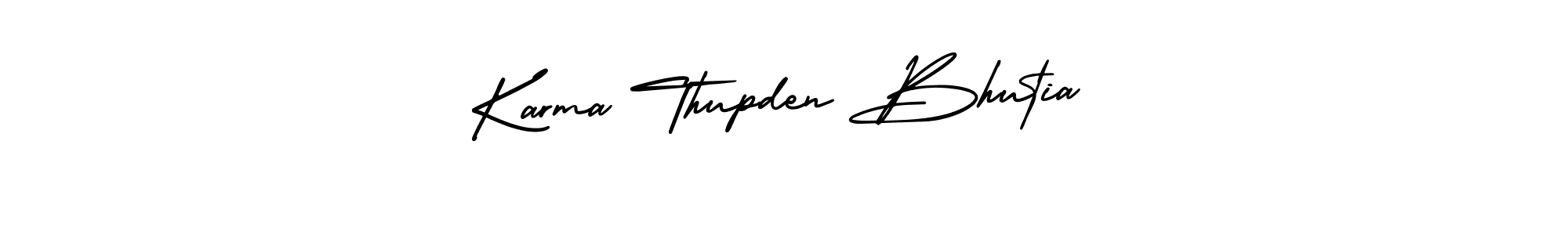 How to make Karma Thupden Bhutia name signature. Use AmerikaSignatureDemo-Regular style for creating short signs online. This is the latest handwritten sign. Karma Thupden Bhutia signature style 3 images and pictures png