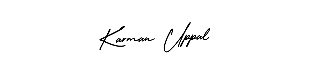 AmerikaSignatureDemo-Regular is a professional signature style that is perfect for those who want to add a touch of class to their signature. It is also a great choice for those who want to make their signature more unique. Get Karman Uppal name to fancy signature for free. Karman Uppal signature style 3 images and pictures png