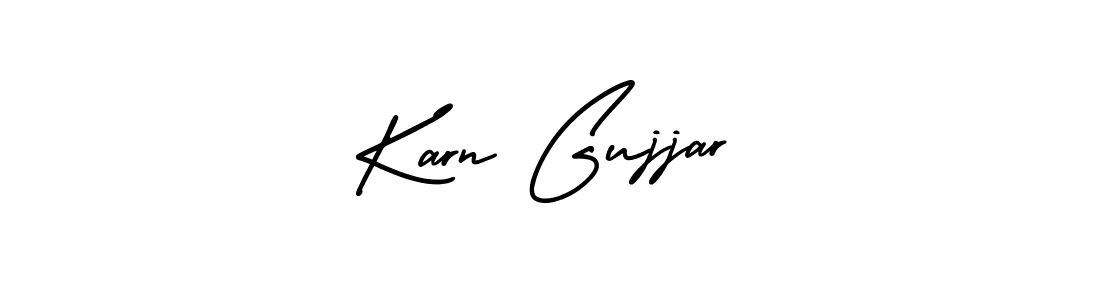 This is the best signature style for the Karn Gujjar name. Also you like these signature font (AmerikaSignatureDemo-Regular). Mix name signature. Karn Gujjar signature style 3 images and pictures png