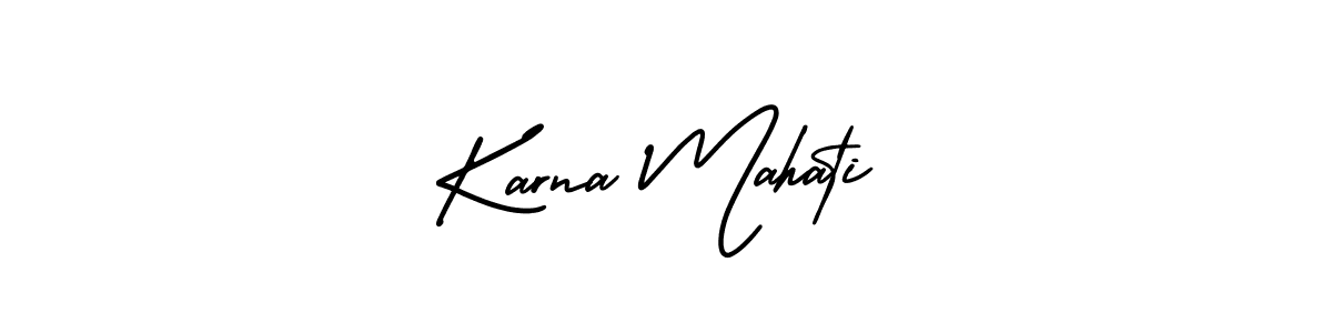 Also You can easily find your signature by using the search form. We will create Karna Mahati name handwritten signature images for you free of cost using AmerikaSignatureDemo-Regular sign style. Karna Mahati signature style 3 images and pictures png