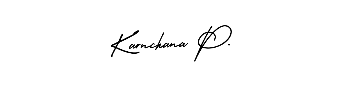 Use a signature maker to create a handwritten signature online. With this signature software, you can design (AmerikaSignatureDemo-Regular) your own signature for name Karnchana P.. Karnchana P. signature style 3 images and pictures png