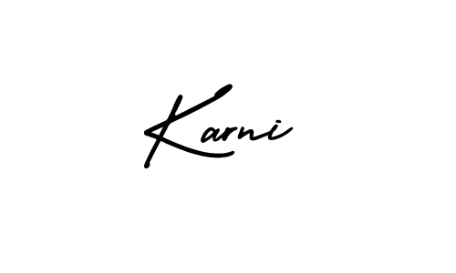 Design your own signature with our free online signature maker. With this signature software, you can create a handwritten (AmerikaSignatureDemo-Regular) signature for name Karni. Karni signature style 3 images and pictures png