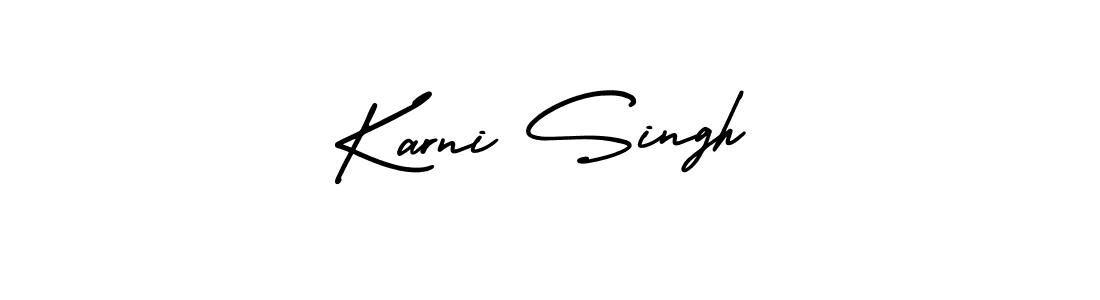 Karni Singh stylish signature style. Best Handwritten Sign (AmerikaSignatureDemo-Regular) for my name. Handwritten Signature Collection Ideas for my name Karni Singh. Karni Singh signature style 3 images and pictures png