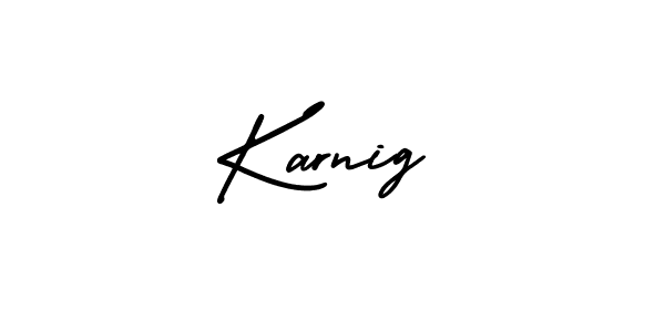 Design your own signature with our free online signature maker. With this signature software, you can create a handwritten (AmerikaSignatureDemo-Regular) signature for name Karnig. Karnig signature style 3 images and pictures png