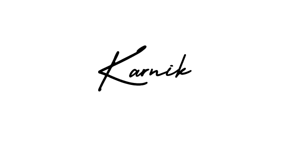 Karnik stylish signature style. Best Handwritten Sign (AmerikaSignatureDemo-Regular) for my name. Handwritten Signature Collection Ideas for my name Karnik. Karnik signature style 3 images and pictures png