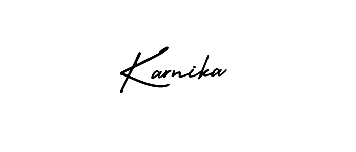 How to make Karnika signature? AmerikaSignatureDemo-Regular is a professional autograph style. Create handwritten signature for Karnika name. Karnika signature style 3 images and pictures png