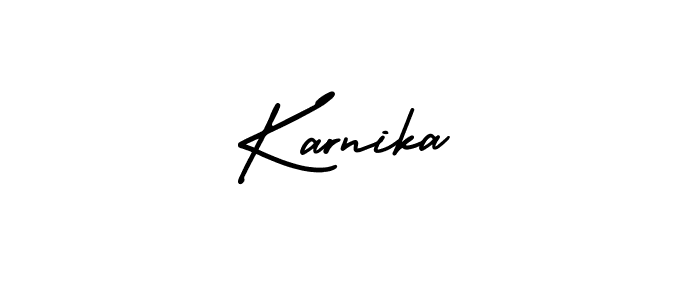 How to make Karnika signature? AmerikaSignatureDemo-Regular is a professional autograph style. Create handwritten signature for Karnika name. Karnika signature style 3 images and pictures png