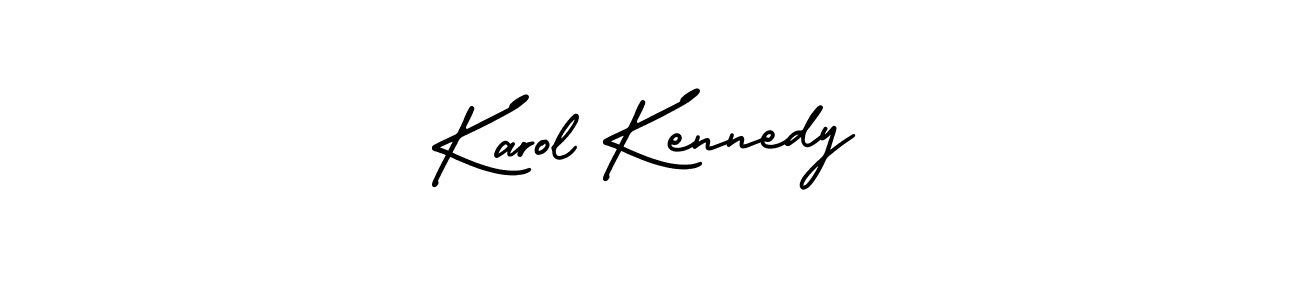 AmerikaSignatureDemo-Regular is a professional signature style that is perfect for those who want to add a touch of class to their signature. It is also a great choice for those who want to make their signature more unique. Get Karol Kennedy name to fancy signature for free. Karol Kennedy signature style 3 images and pictures png