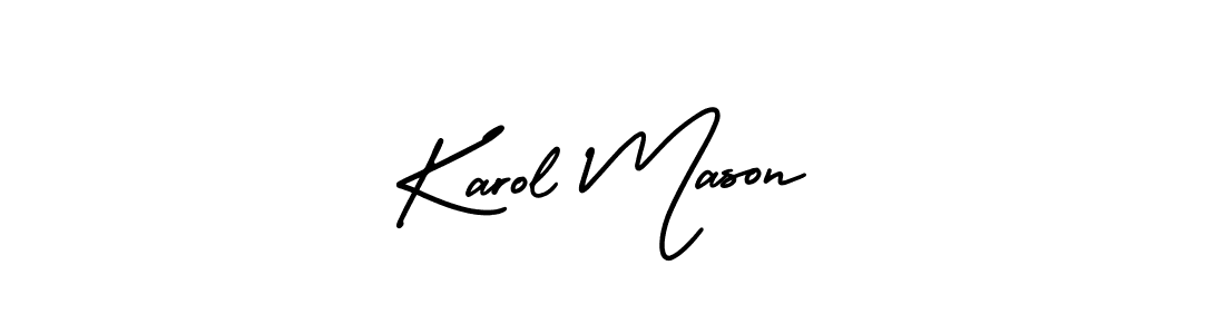 Karol Mason stylish signature style. Best Handwritten Sign (AmerikaSignatureDemo-Regular) for my name. Handwritten Signature Collection Ideas for my name Karol Mason. Karol Mason signature style 3 images and pictures png