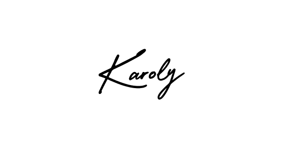Use a signature maker to create a handwritten signature online. With this signature software, you can design (AmerikaSignatureDemo-Regular) your own signature for name Karoly. Karoly signature style 3 images and pictures png