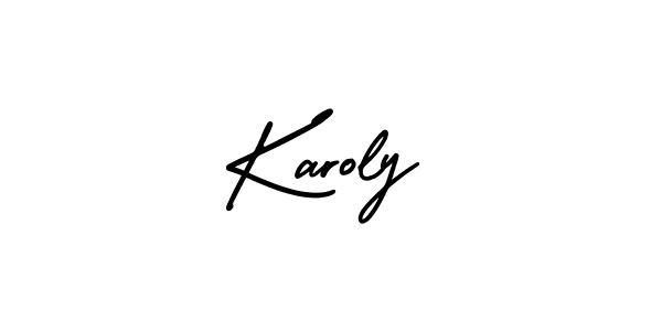 Use a signature maker to create a handwritten signature online. With this signature software, you can design (AmerikaSignatureDemo-Regular) your own signature for name Karoly. Karoly signature style 3 images and pictures png