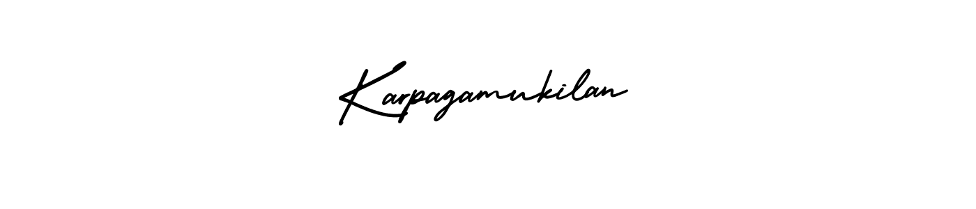 It looks lik you need a new signature style for name Karpagamukilan. Design unique handwritten (AmerikaSignatureDemo-Regular) signature with our free signature maker in just a few clicks. Karpagamukilan signature style 3 images and pictures png