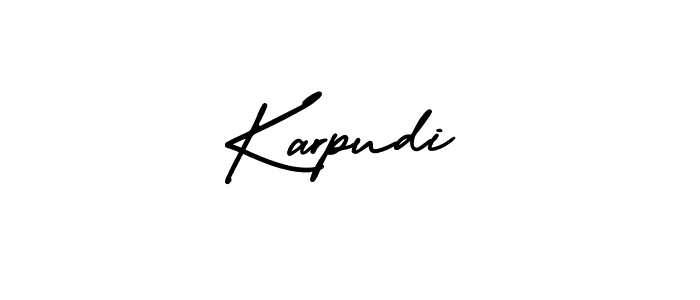 Make a beautiful signature design for name Karpudi. With this signature (AmerikaSignatureDemo-Regular) style, you can create a handwritten signature for free. Karpudi signature style 3 images and pictures png