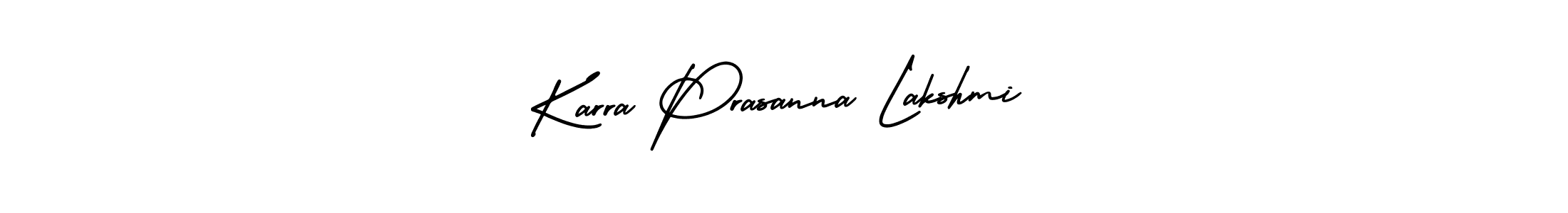 How to Draw Karra Prasanna Lakshmi signature style? AmerikaSignatureDemo-Regular is a latest design signature styles for name Karra Prasanna Lakshmi. Karra Prasanna Lakshmi signature style 3 images and pictures png