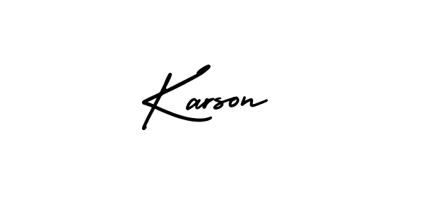 Design your own signature with our free online signature maker. With this signature software, you can create a handwritten (AmerikaSignatureDemo-Regular) signature for name Karson. Karson signature style 3 images and pictures png