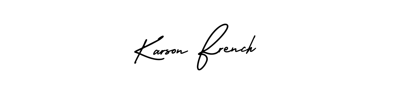 How to make Karson French name signature. Use AmerikaSignatureDemo-Regular style for creating short signs online. This is the latest handwritten sign. Karson French signature style 3 images and pictures png