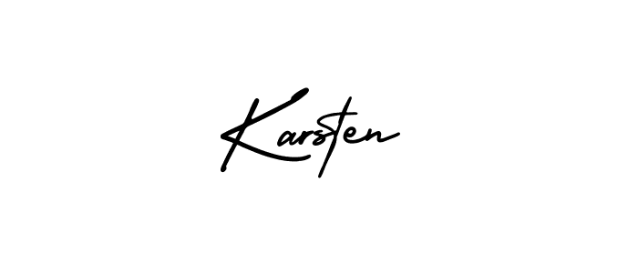 Use a signature maker to create a handwritten signature online. With this signature software, you can design (AmerikaSignatureDemo-Regular) your own signature for name Karsten. Karsten signature style 3 images and pictures png