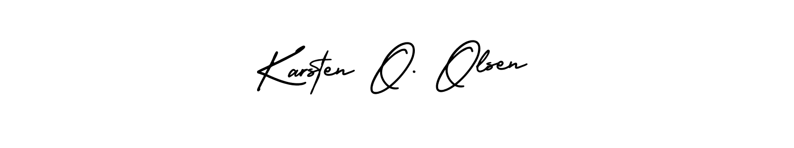 AmerikaSignatureDemo-Regular is a professional signature style that is perfect for those who want to add a touch of class to their signature. It is also a great choice for those who want to make their signature more unique. Get Karsten O. Olsen name to fancy signature for free. Karsten O. Olsen signature style 3 images and pictures png