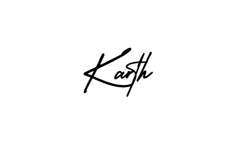 The best way (AmerikaSignatureDemo-Regular) to make a short signature is to pick only two or three words in your name. The name Karth include a total of six letters. For converting this name. Karth signature style 3 images and pictures png