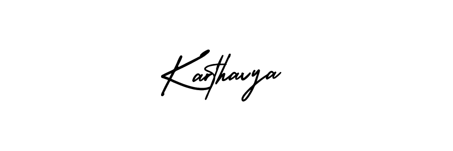 Karthavya stylish signature style. Best Handwritten Sign (AmerikaSignatureDemo-Regular) for my name. Handwritten Signature Collection Ideas for my name Karthavya. Karthavya signature style 3 images and pictures png