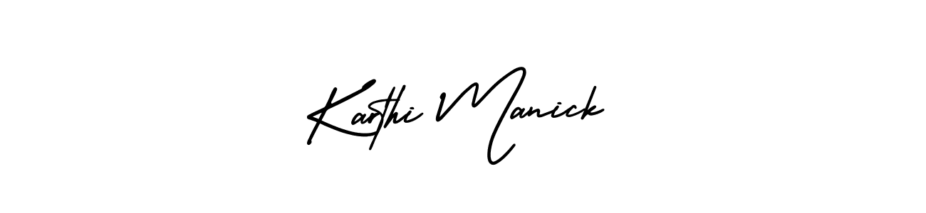 if you are searching for the best signature style for your name Karthi Manick. so please give up your signature search. here we have designed multiple signature styles  using AmerikaSignatureDemo-Regular. Karthi Manick signature style 3 images and pictures png