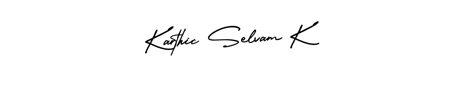 AmerikaSignatureDemo-Regular is a professional signature style that is perfect for those who want to add a touch of class to their signature. It is also a great choice for those who want to make their signature more unique. Get Karthic Selvam K name to fancy signature for free. Karthic Selvam K signature style 3 images and pictures png
