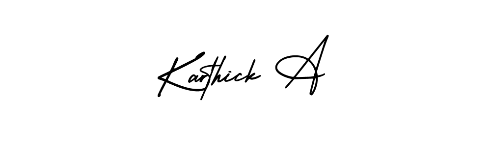 Create a beautiful signature design for name Karthick A. With this signature (AmerikaSignatureDemo-Regular) fonts, you can make a handwritten signature for free. Karthick A signature style 3 images and pictures png