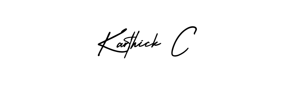 Make a beautiful signature design for name Karthick C. With this signature (AmerikaSignatureDemo-Regular) style, you can create a handwritten signature for free. Karthick C signature style 3 images and pictures png