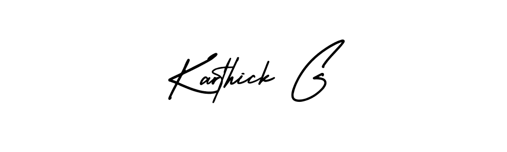Use a signature maker to create a handwritten signature online. With this signature software, you can design (AmerikaSignatureDemo-Regular) your own signature for name Karthick G. Karthick G signature style 3 images and pictures png