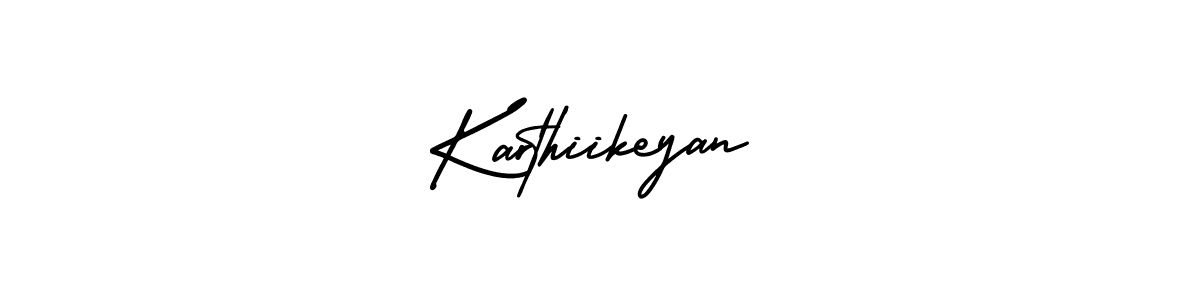 How to make Karthiikeyan name signature. Use AmerikaSignatureDemo-Regular style for creating short signs online. This is the latest handwritten sign. Karthiikeyan signature style 3 images and pictures png