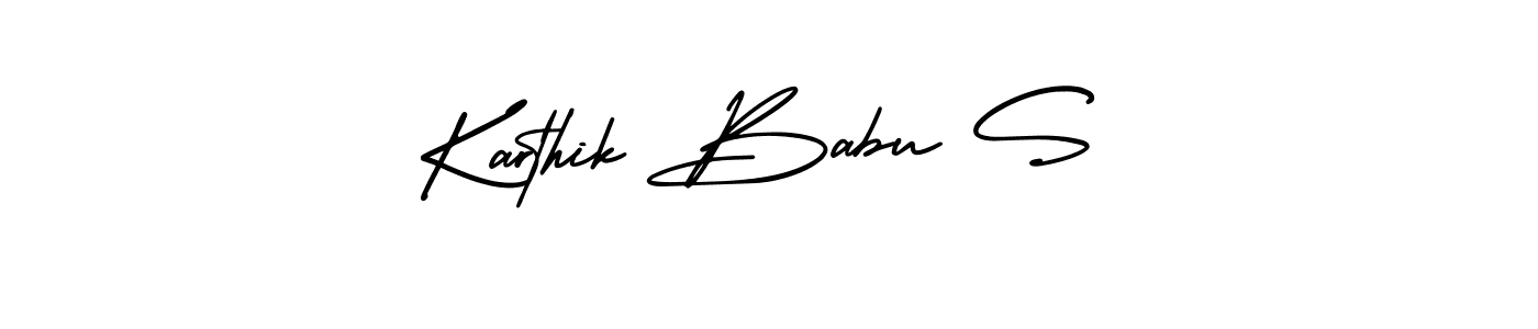 Use a signature maker to create a handwritten signature online. With this signature software, you can design (AmerikaSignatureDemo-Regular) your own signature for name Karthik Babu S. Karthik Babu S signature style 3 images and pictures png