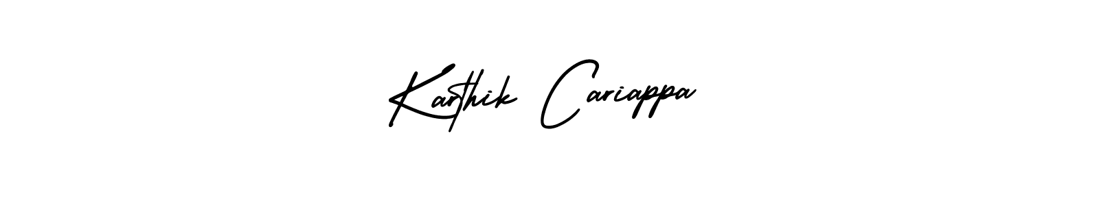 How to make Karthik Cariappa name signature. Use AmerikaSignatureDemo-Regular style for creating short signs online. This is the latest handwritten sign. Karthik Cariappa signature style 3 images and pictures png