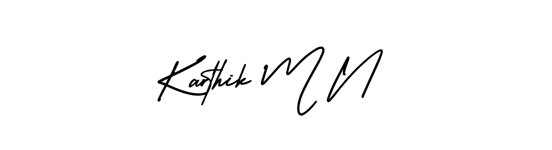 Make a short Karthik M N signature style. Manage your documents anywhere anytime using AmerikaSignatureDemo-Regular. Create and add eSignatures, submit forms, share and send files easily. Karthik M N signature style 3 images and pictures png