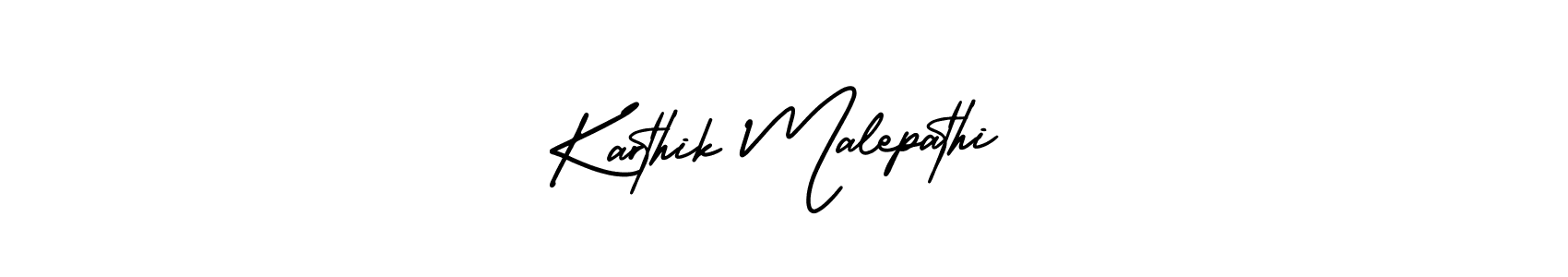 It looks lik you need a new signature style for name Karthik Malepathi. Design unique handwritten (AmerikaSignatureDemo-Regular) signature with our free signature maker in just a few clicks. Karthik Malepathi signature style 3 images and pictures png