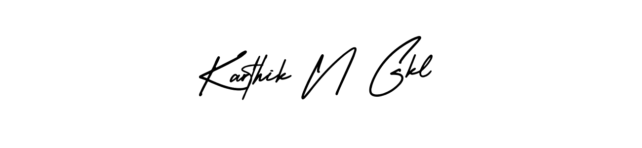 Use a signature maker to create a handwritten signature online. With this signature software, you can design (AmerikaSignatureDemo-Regular) your own signature for name Karthik N Gkl. Karthik N Gkl signature style 3 images and pictures png