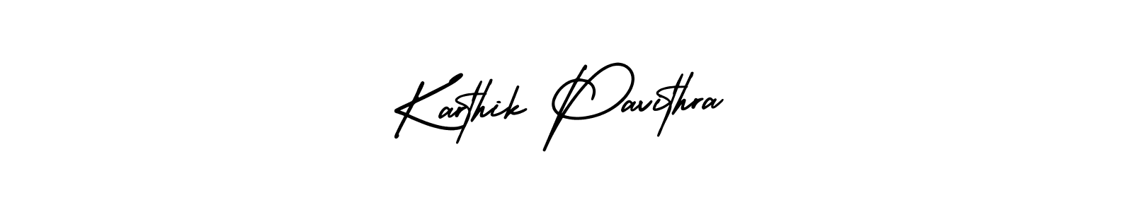 Use a signature maker to create a handwritten signature online. With this signature software, you can design (AmerikaSignatureDemo-Regular) your own signature for name Karthik Pavithra. Karthik Pavithra signature style 3 images and pictures png