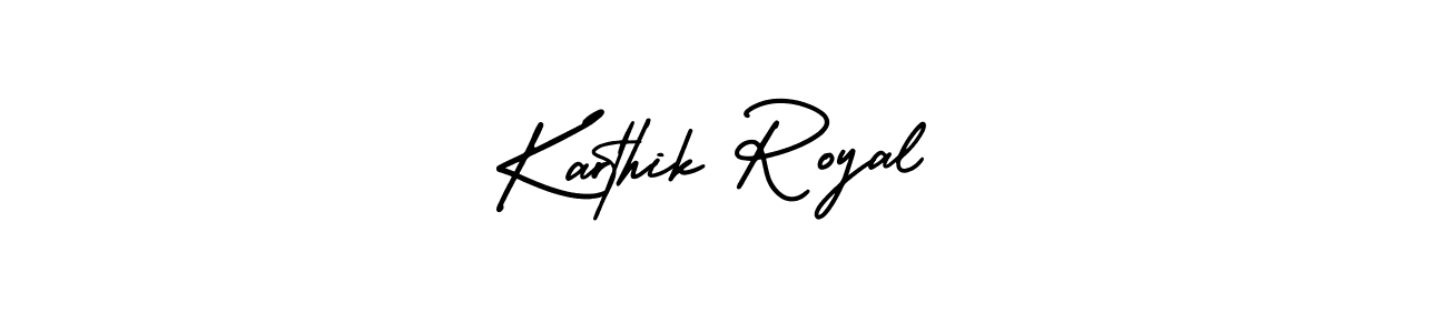 Make a short Karthik Royal signature style. Manage your documents anywhere anytime using AmerikaSignatureDemo-Regular. Create and add eSignatures, submit forms, share and send files easily. Karthik Royal signature style 3 images and pictures png
