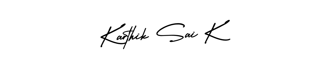 Make a beautiful signature design for name Karthik Sai K. With this signature (AmerikaSignatureDemo-Regular) style, you can create a handwritten signature for free. Karthik Sai K signature style 3 images and pictures png