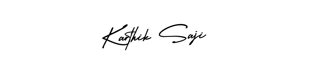 Design your own signature with our free online signature maker. With this signature software, you can create a handwritten (AmerikaSignatureDemo-Regular) signature for name Karthik Saji. Karthik Saji signature style 3 images and pictures png