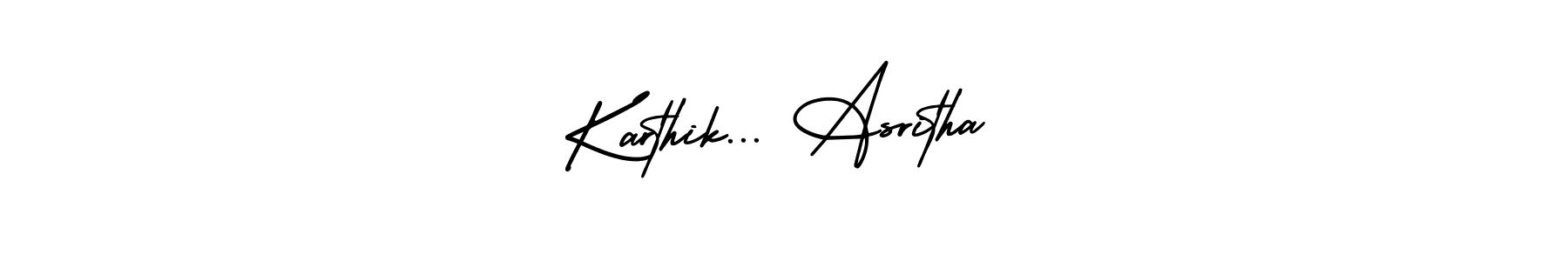 You should practise on your own different ways (AmerikaSignatureDemo-Regular) to write your name (Karthik... Asritha) in signature. don't let someone else do it for you. Karthik... Asritha signature style 3 images and pictures png