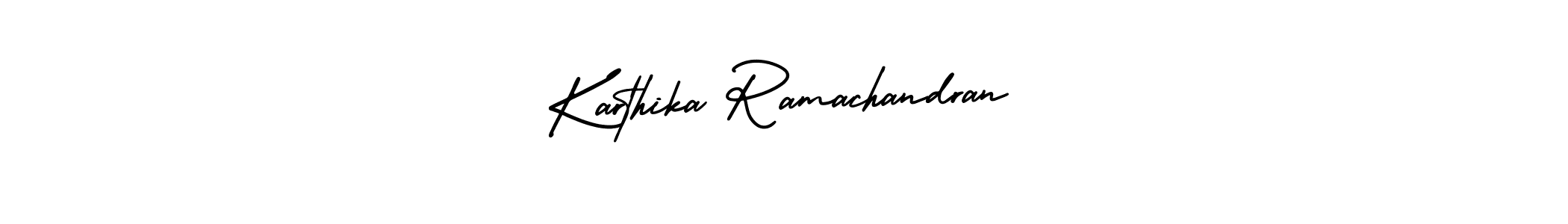 AmerikaSignatureDemo-Regular is a professional signature style that is perfect for those who want to add a touch of class to their signature. It is also a great choice for those who want to make their signature more unique. Get Karthika Ramachandran name to fancy signature for free. Karthika Ramachandran signature style 3 images and pictures png