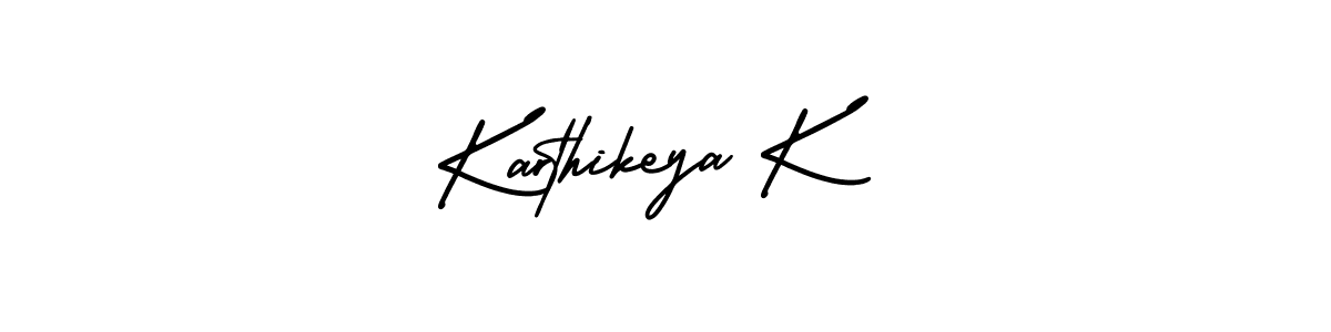 Create a beautiful signature design for name Karthikeya K. With this signature (AmerikaSignatureDemo-Regular) fonts, you can make a handwritten signature for free. Karthikeya K signature style 3 images and pictures png