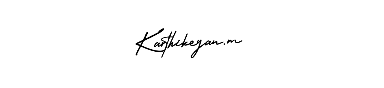 It looks lik you need a new signature style for name Karthikeyan.m. Design unique handwritten (AmerikaSignatureDemo-Regular) signature with our free signature maker in just a few clicks. Karthikeyan.m signature style 3 images and pictures png