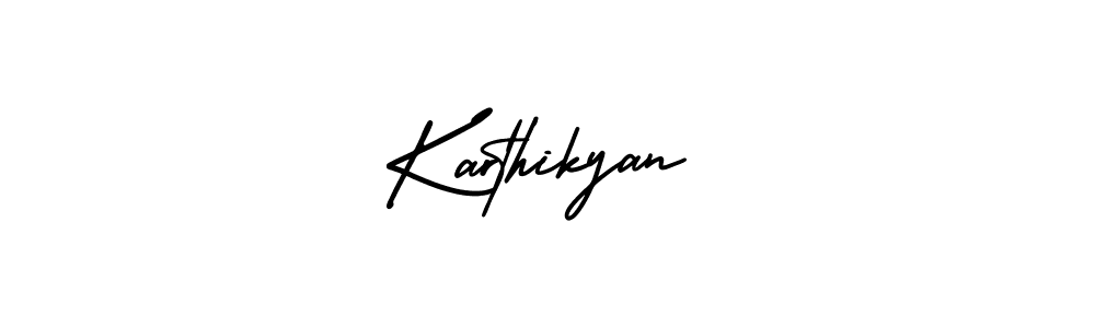 Make a beautiful signature design for name Karthikyan. With this signature (AmerikaSignatureDemo-Regular) style, you can create a handwritten signature for free. Karthikyan signature style 3 images and pictures png