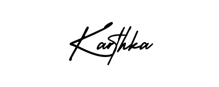 Practice writing Karthka with the flow of AmerikaSignatureDemo-Regular lettering. A fantastic source of inspiration for developing your personal signature style. Karthka signature style 3 images and pictures png