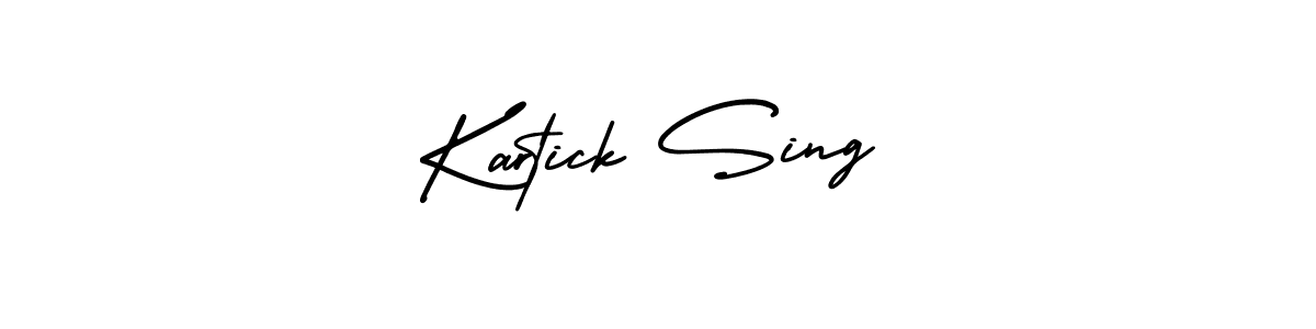 How to make Kartick Sing name signature. Use AmerikaSignatureDemo-Regular style for creating short signs online. This is the latest handwritten sign. Kartick Sing signature style 3 images and pictures png